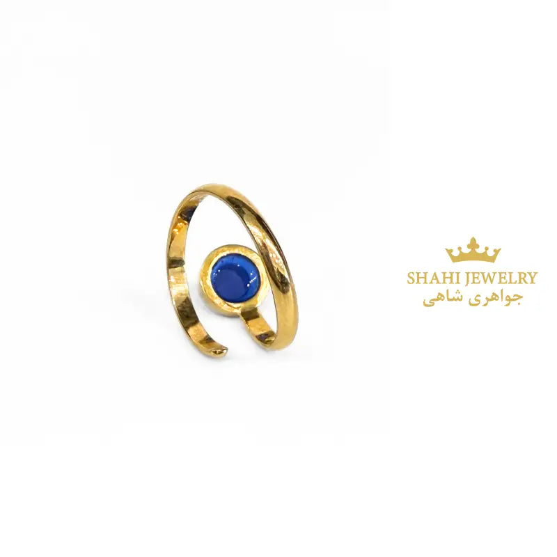 18k Solid Gold Evil Eye Ring Handmade - Ring