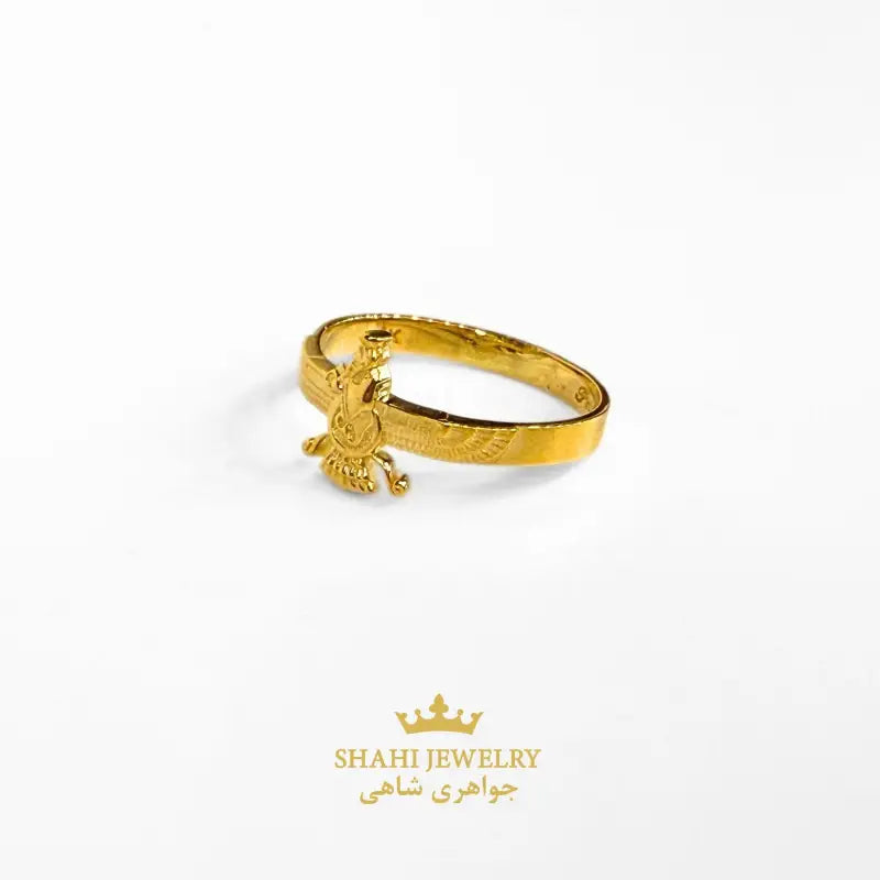 18k Solid Gold Farvahar Ring • Persian Zoroastrian Symbol