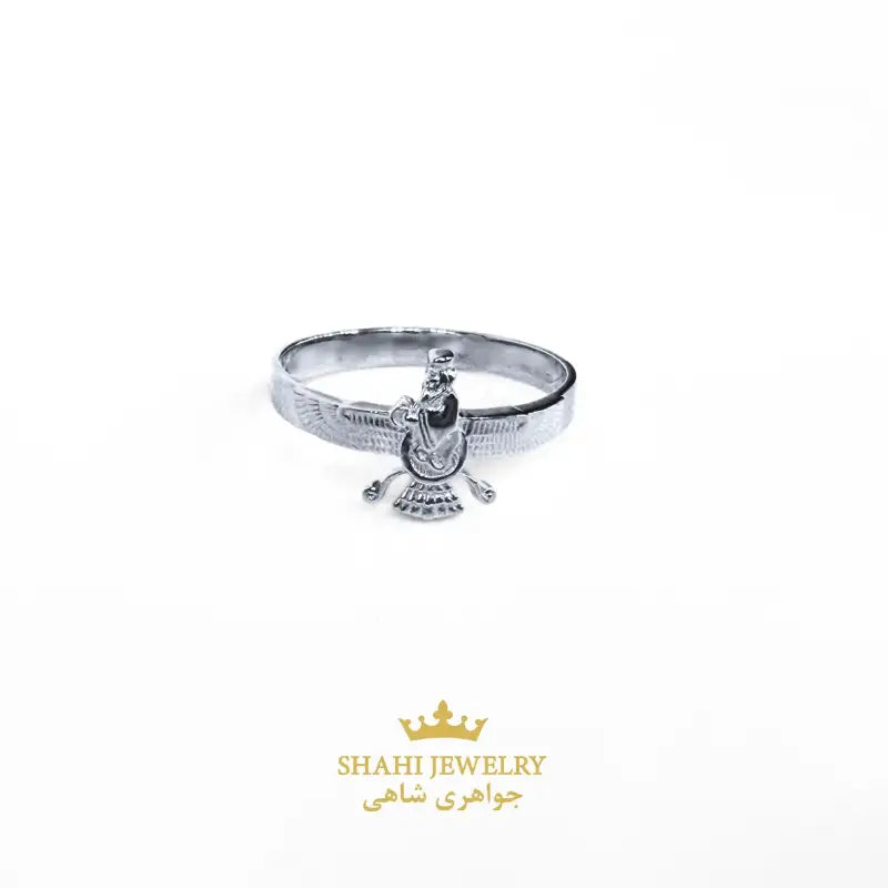 18k Solid Gold Farvahar Ring • Persian Zoroastrian Symbol