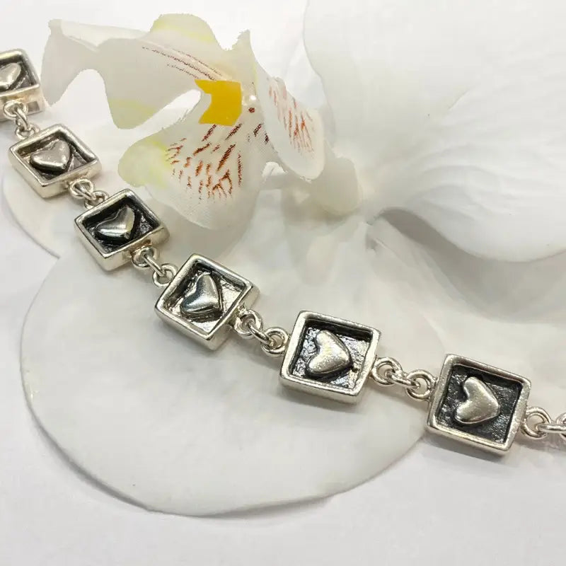 925 Silver Heart Links Bracelet for her - Women’s Jewelry