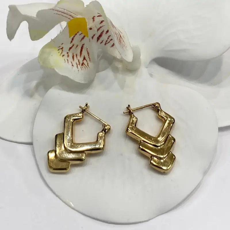 Bohemian Hoop Earrings in 14K Yellow Gold - earrings