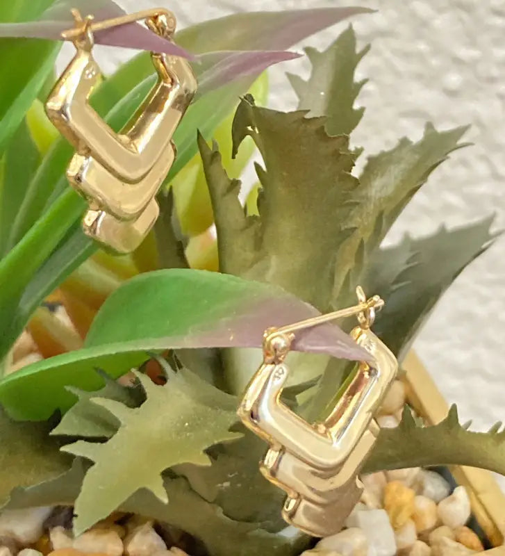 Bohemian Hoop Earrings in 14K Yellow Gold - earrings