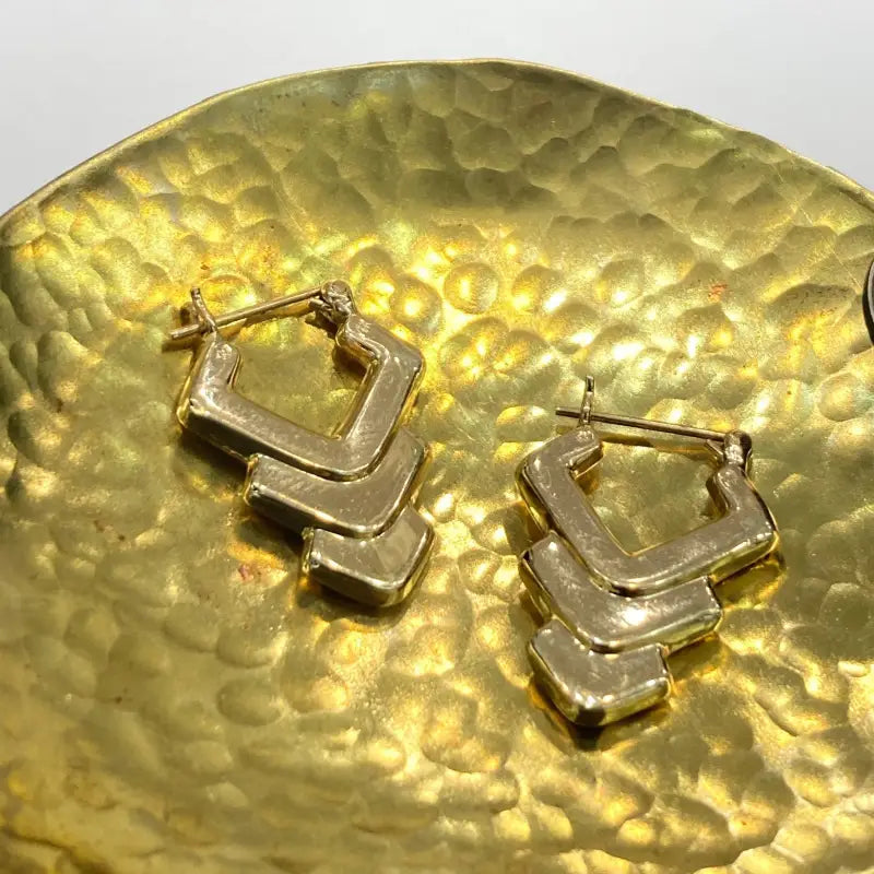 Bohemian Hoop Earrings in 14K Yellow Gold - earrings