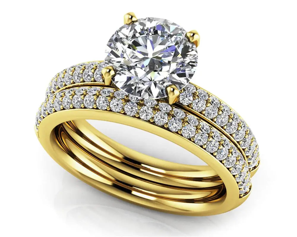 Dazzling Four Row Lab Grown Round Diamond Engagement Ring