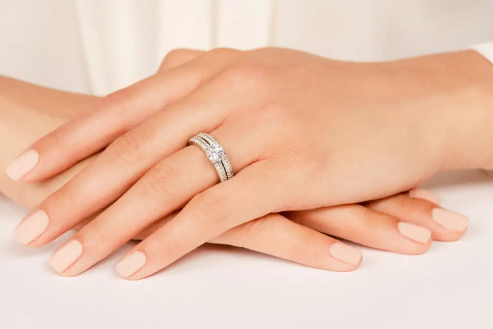 Dazzling Four Row Lab Grown Round Diamond Engagement Ring