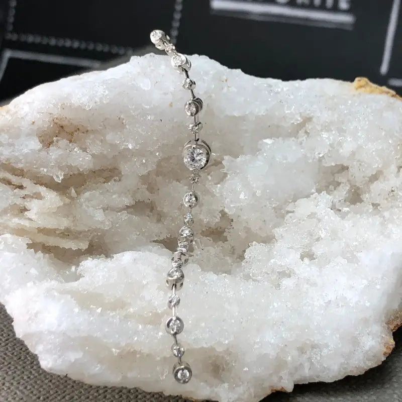 Diamond Drop Earrings in Women’s 18K White Gold Ladies Long