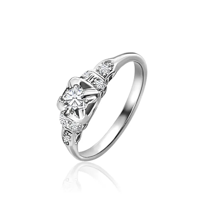 Diamond Engagement/Promise Ring in 18K White Gold - Women’s