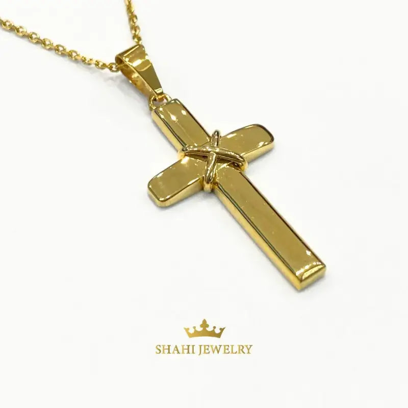 Elegant 18K Gold Cross Pendant Necklace - PENDANTS