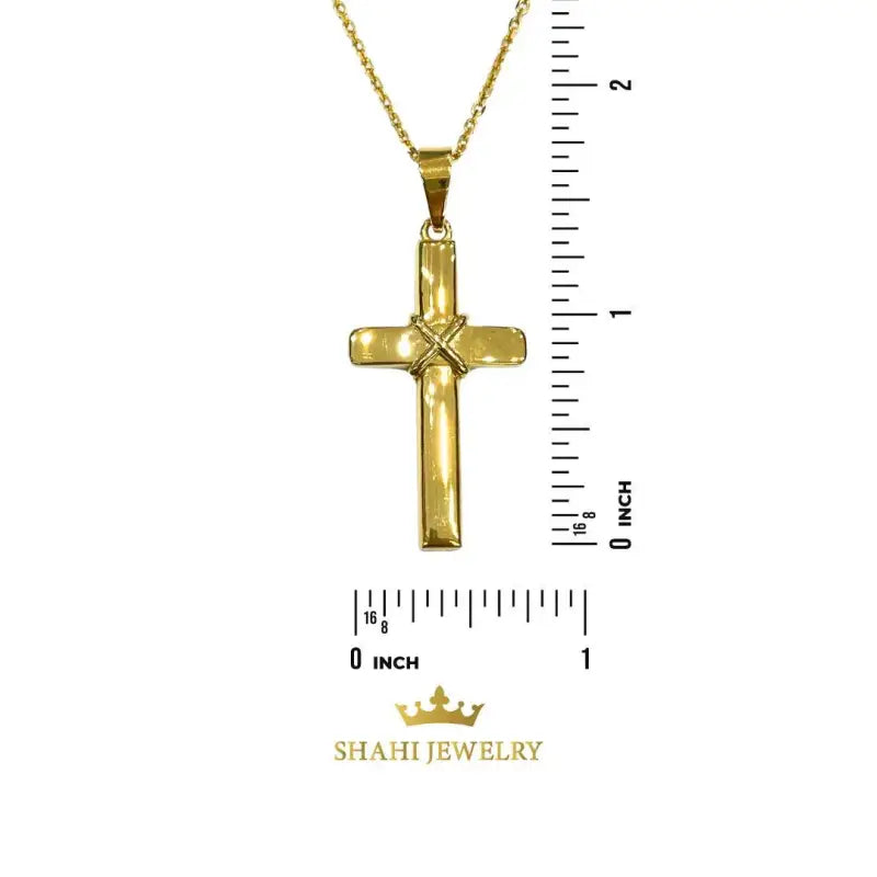 Elegant 18K Gold Cross Pendant Necklace - PENDANTS
