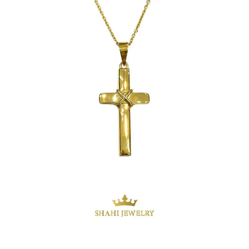 Elegant 18K Gold Cross Pendant Necklace - PENDANTS