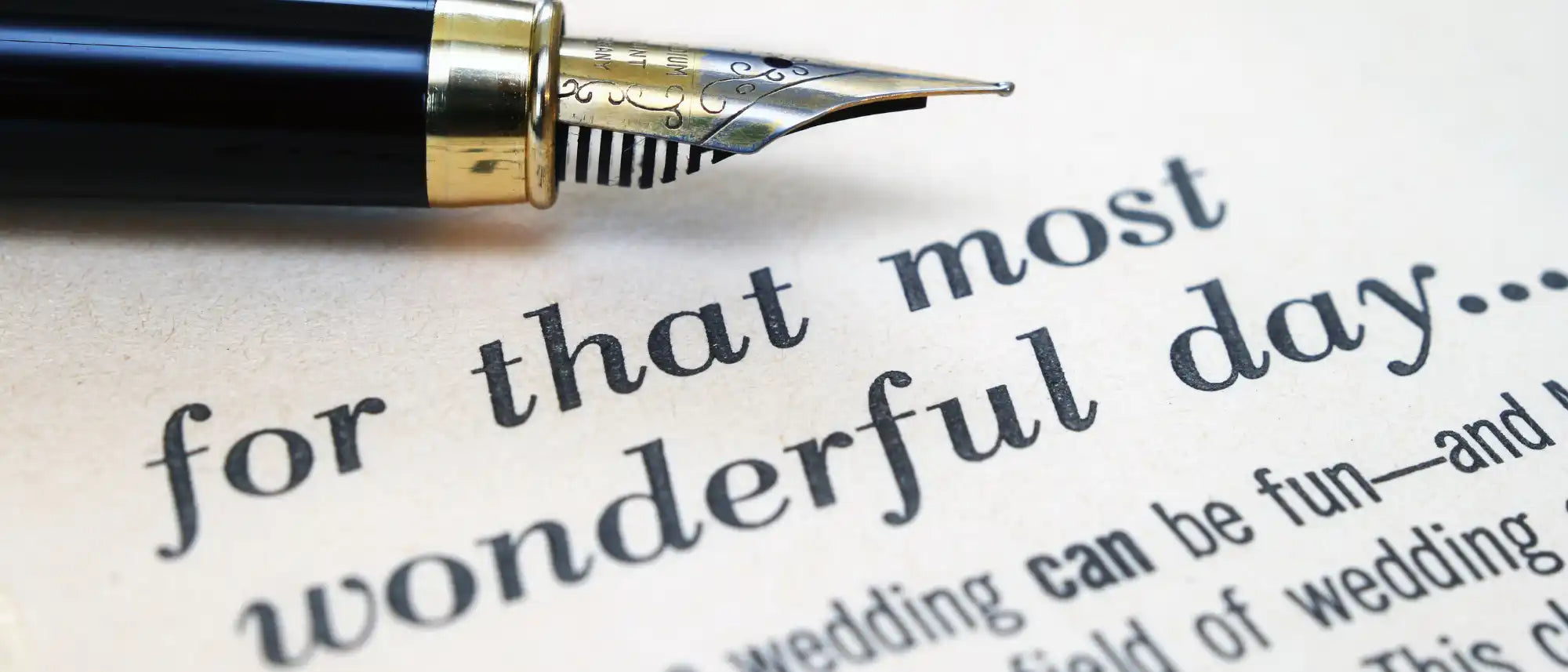 Fountain pen on printed text.