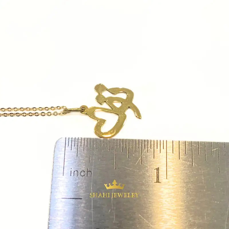 Persian Calligraphy 18K Solid Gold ’You’ Necklace Persian