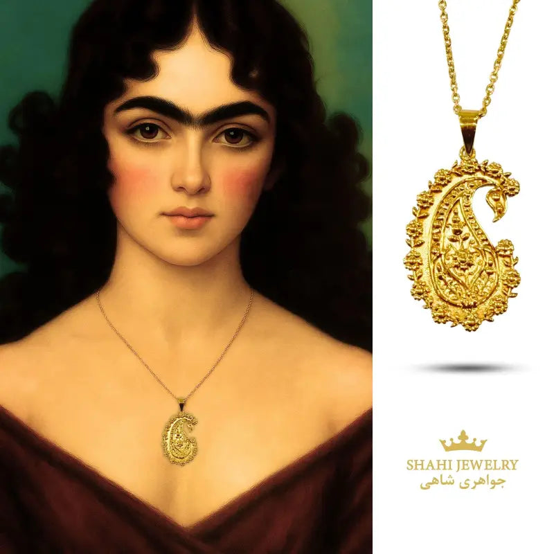 Persian Paisley Pendant in 18K Solid Gold - Pendant