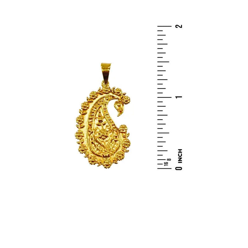 Persian Paisley Pendant in 18K Solid Gold - Pendant