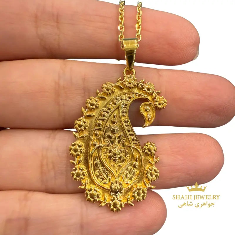 Persian Paisley Pendant in 18K Solid Gold - Pendant