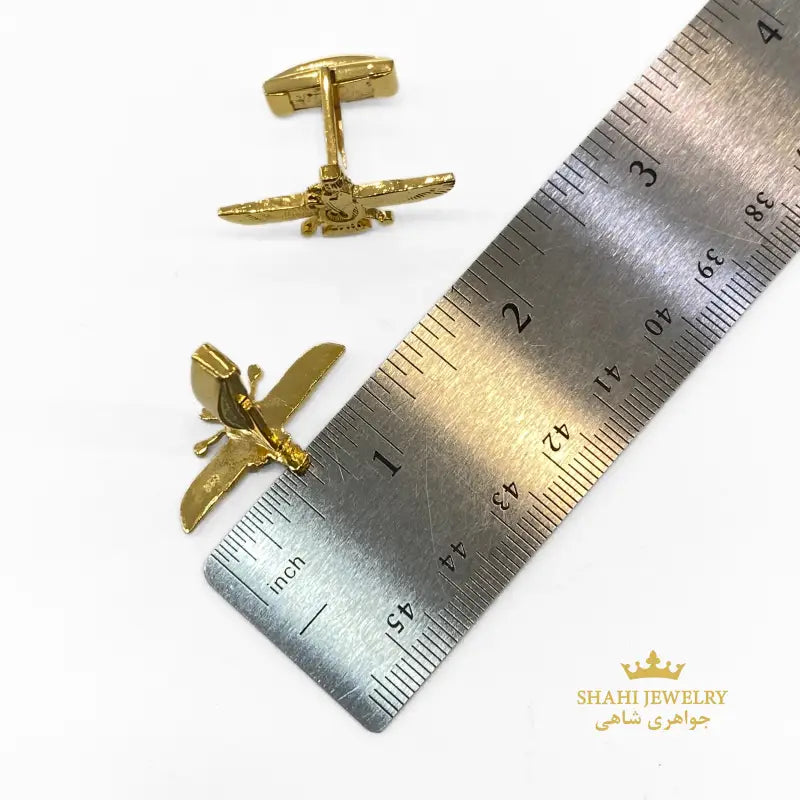 Zoroastrian Faravahar 925 Silver Gold Plated Cufflinks