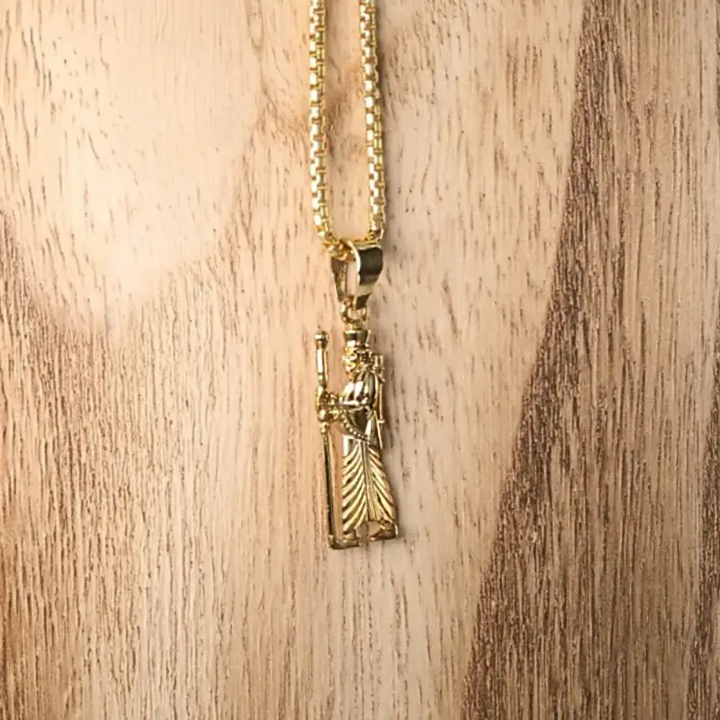 Achaemenid Soldier In 925 Silver Gold Plated Unisex Pendant