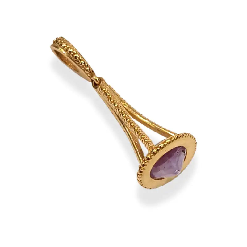 Amethyst Pendant in 18k Yellow Gold - Women’s Jewelry