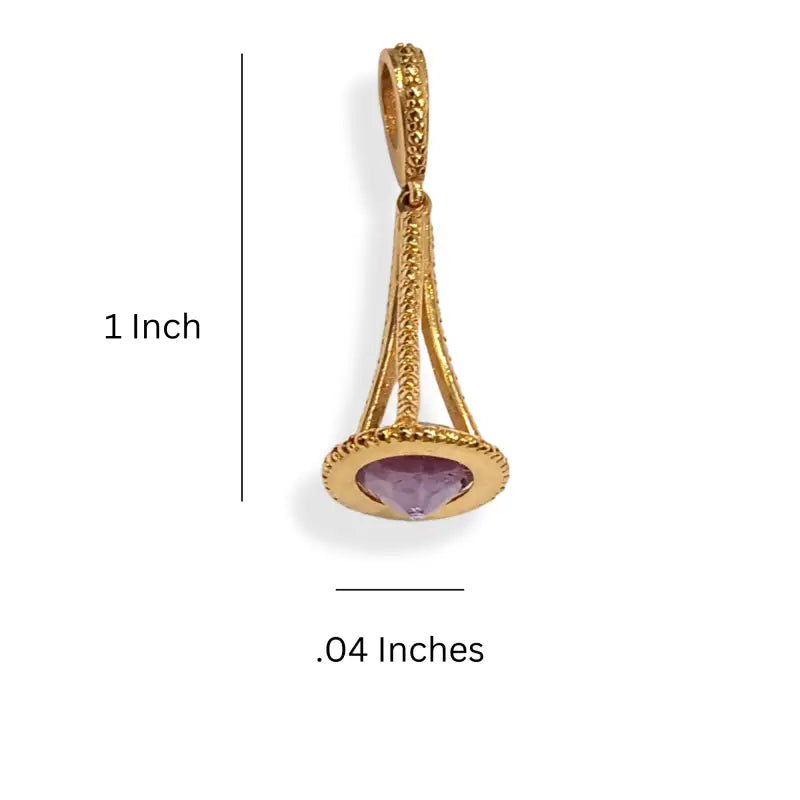 Amethyst Pendant in 18k Yellow Gold - Women’s Jewelry