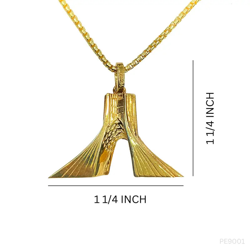 AZADI TOWER Pendant Persian Style jewelry 925 Silver gold