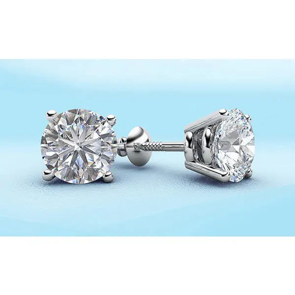 Classic Four Prong Diamond Studs In 14K or 18K Yellow