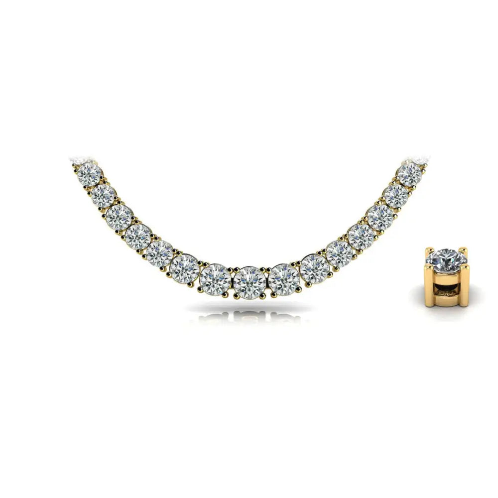 Classic Graduated Strand Of Diamonds In White & Yellow Gold