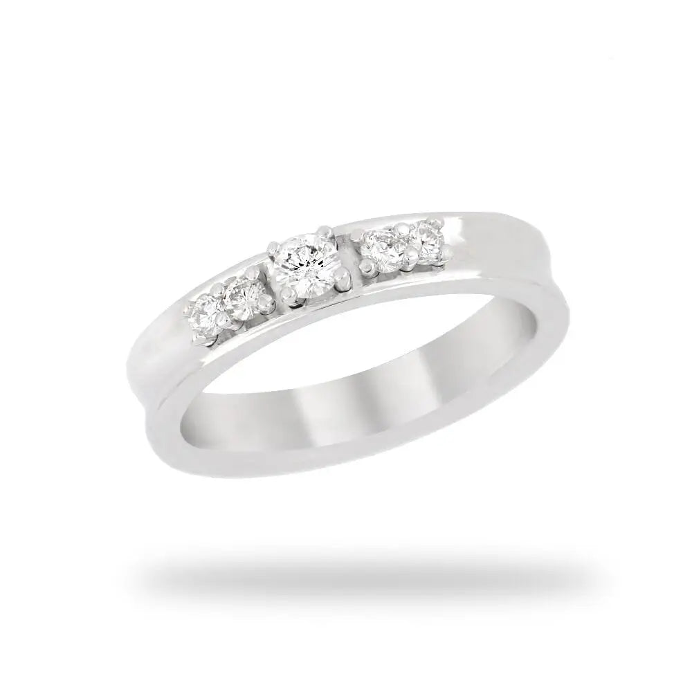 Dainty Diamond Wedding Band in 18K White Gold - Diamond Ring