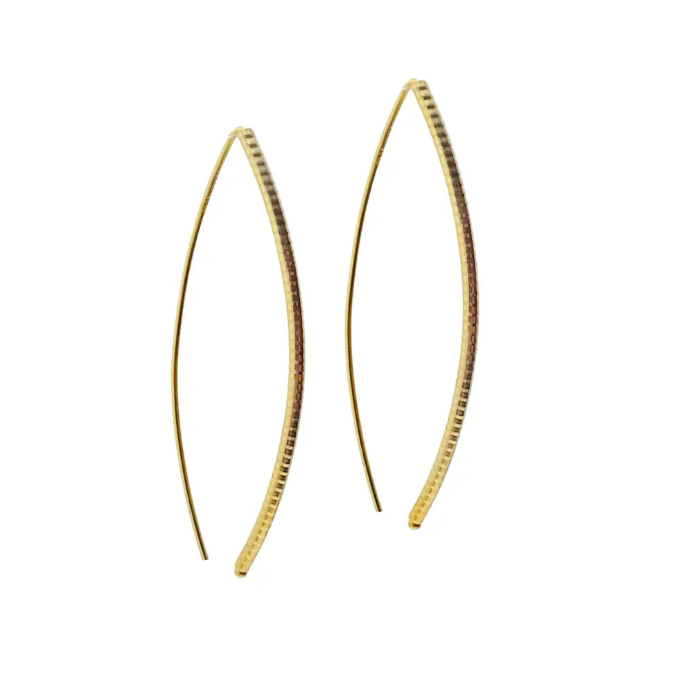 Drop Thread Earrings 10K Yellow Gold Dainty Earrings - Gold