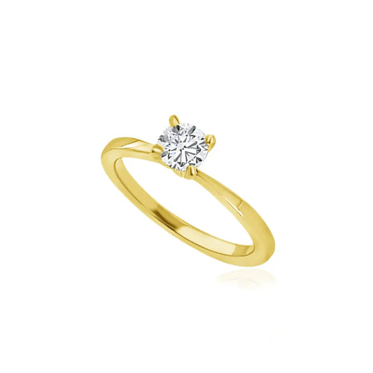 Solitaire Diamond Engagement Ring in 18K Yellow Gold -