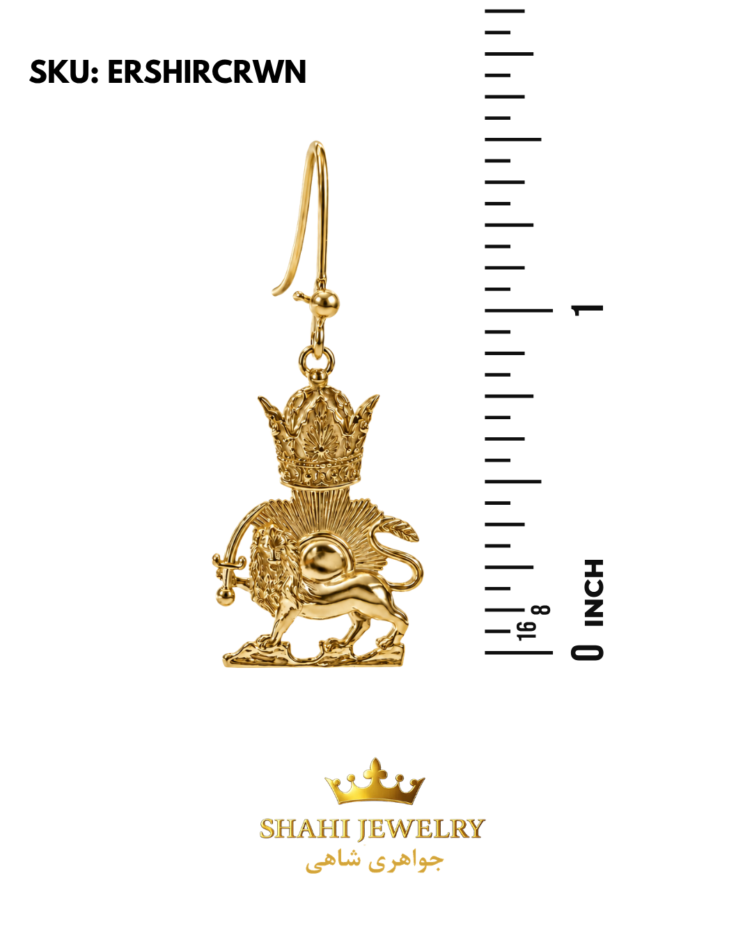 18K Gold Lion and Sun Earrings