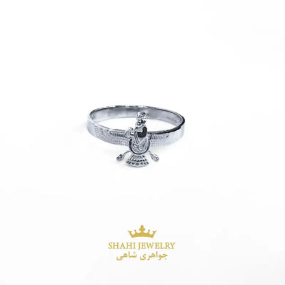 18k Solid Gold Farvahar Ring • Persian Zoroastrian Symbol