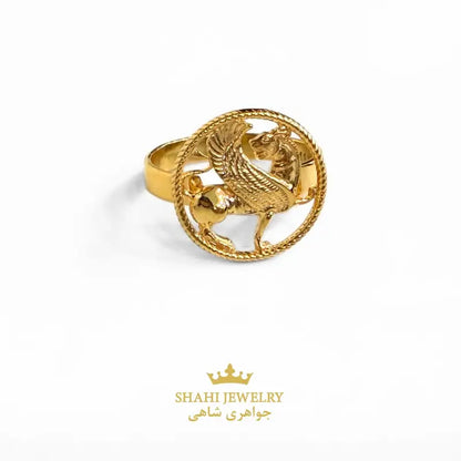 18k Solid Gold Shirdal Ring Persian Zoroastrian Achaemenid