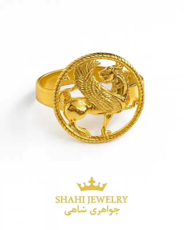 18k Solid Gold Shirdal Ring Persian Zoroastrian Achaemenid