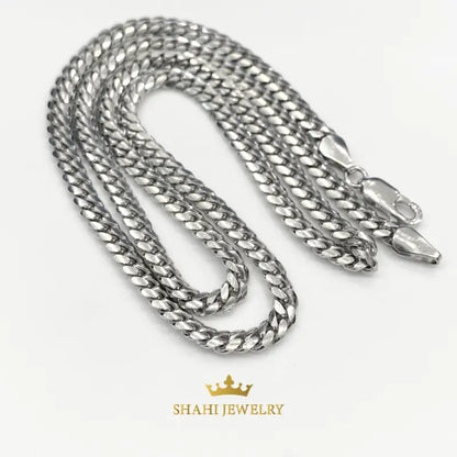 18K Solid White Gold Miami Cuban Link Chain | Premium