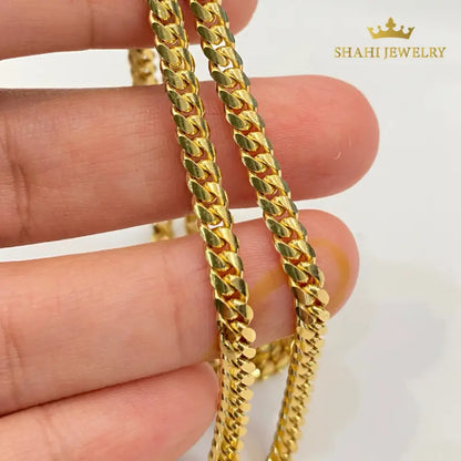 18K Solid Yellow Gold Miami Cuban Link Chain | 4mm Width 20