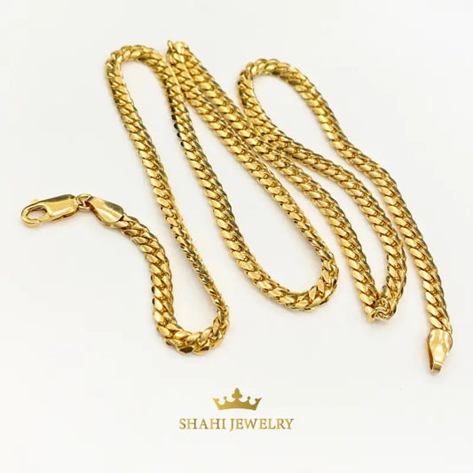 18K Solid Yellow Gold Miami Cuban Link Chain | 4mm Width 20