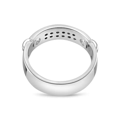 18k White Gold Wedding Band with Dazzling Diamonds For Her -