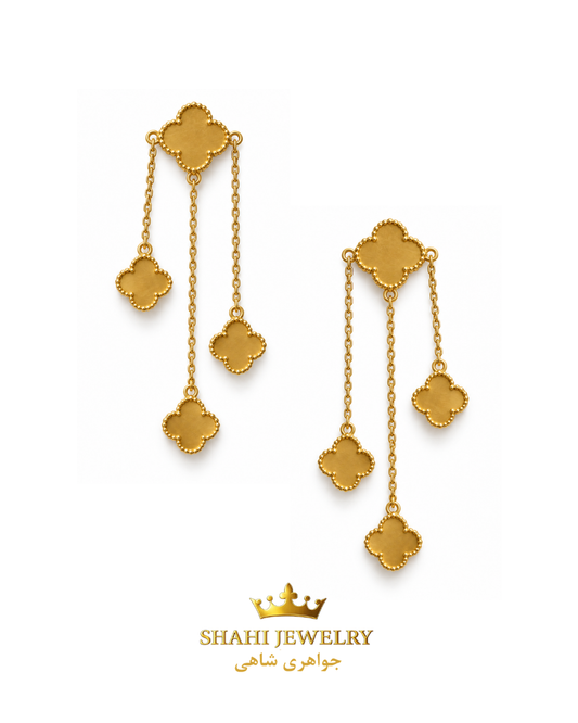 18k Gold Clover Earrings