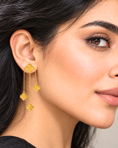 18k Gold Clover Earrings