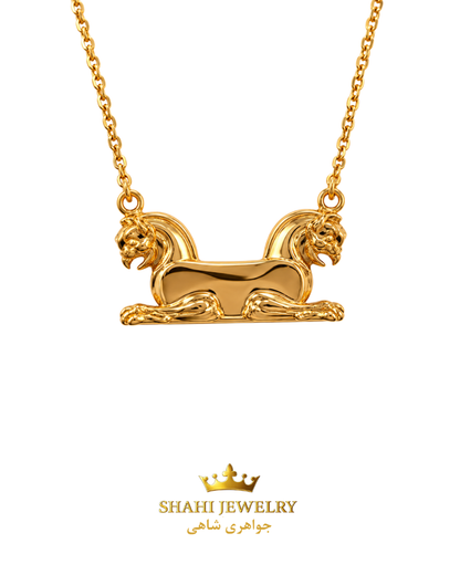 18K Huma Bird, Griffin Statuary Necklace ,Takhte Jamshid, Persepolis Necklace