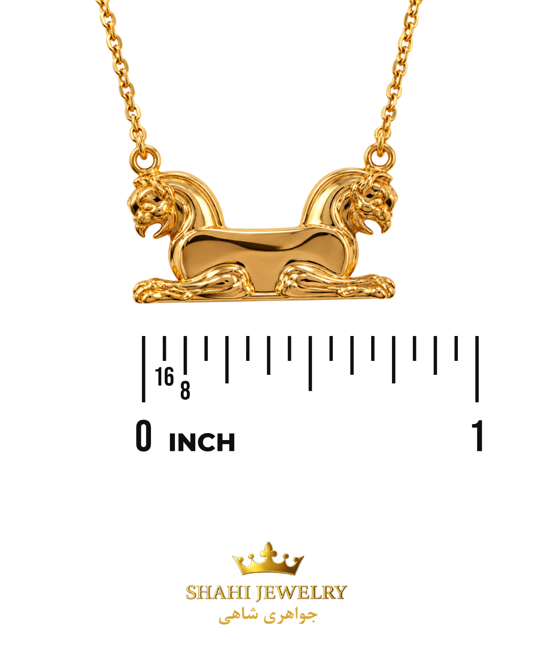 18K Huma Bird, Griffin Statuary Necklace ,Takhte Jamshid, Persepolis Necklace