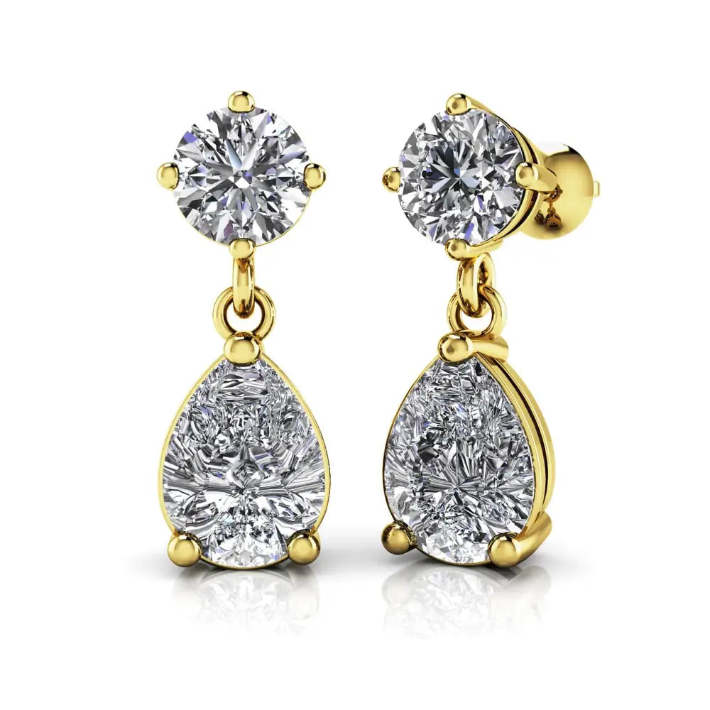 Alluring Round And Pear Shaped Lab Grown Diamonds Drop