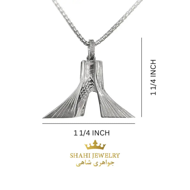 AZADI TOWER Pendant Persian Style jewelry 925 Silver gold