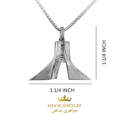 AZADI TOWER Pendant Persian Style jewelry 925 Silver gold