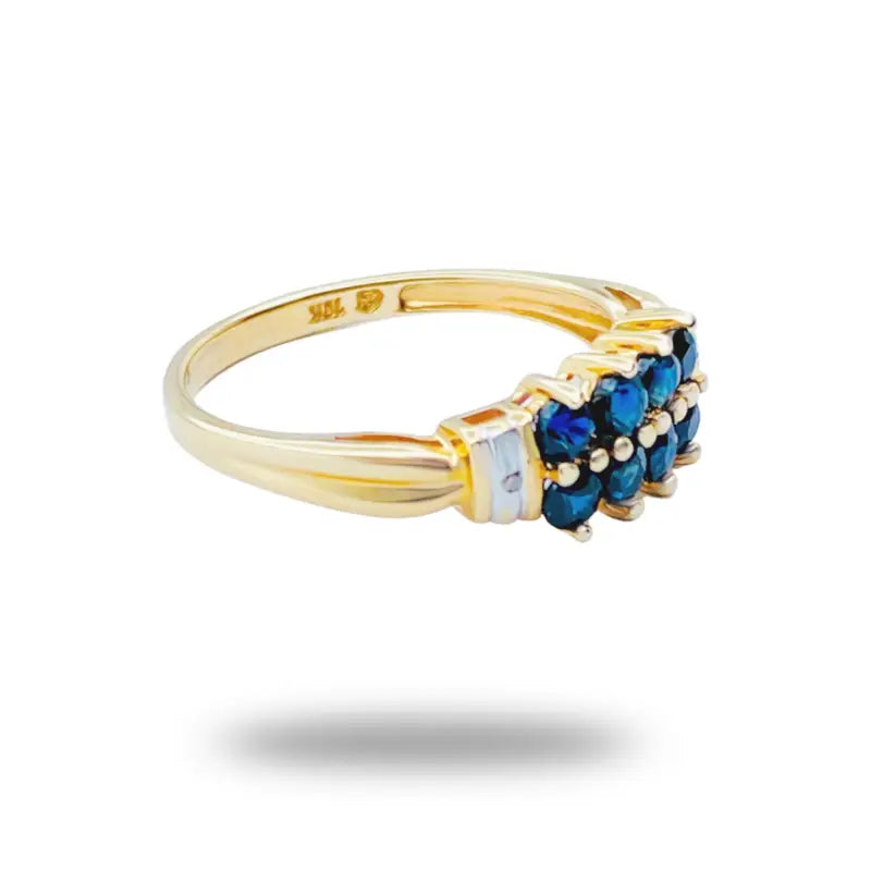 Beautiful 10k Sapphire and Diamond Yellow and White Gold