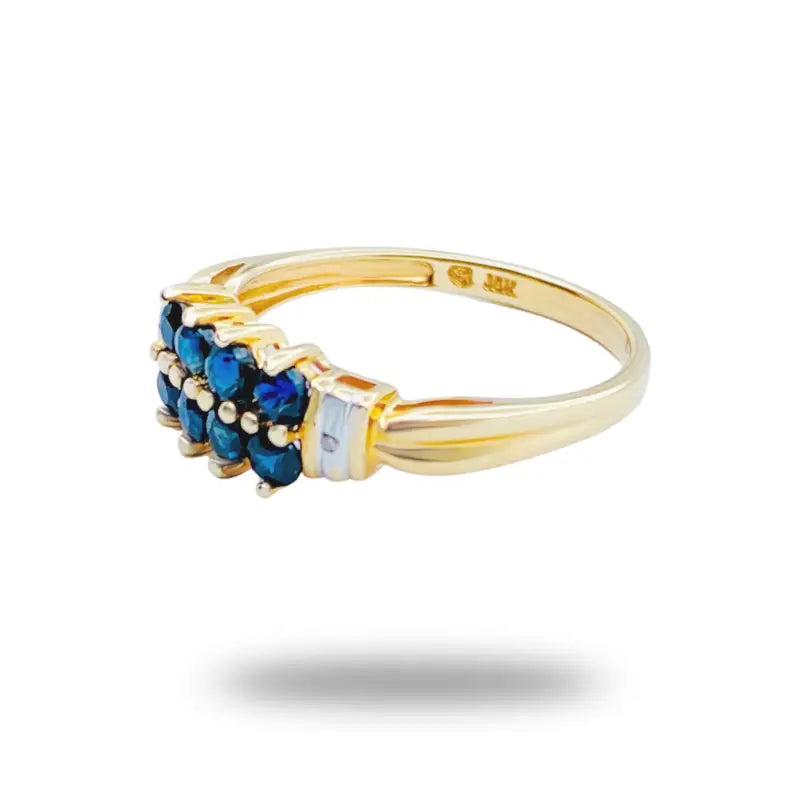 Beautiful 10k Sapphire and Diamond Yellow and White Gold