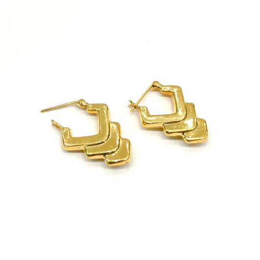 Bohemian Hoop Earrings in 14K Yellow Gold - earrings