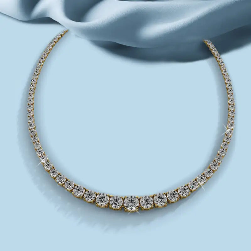 Classic Graduated Strand Of Diamonds In White & Yellow Gold