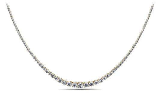 Classic Graduated Strand Of Diamonds In White & Yellow Gold