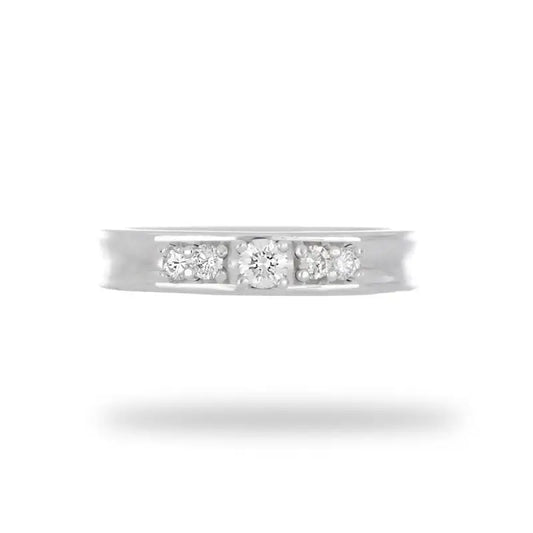 Dainty Diamond Wedding Band in 18K White Gold - Diamond Ring